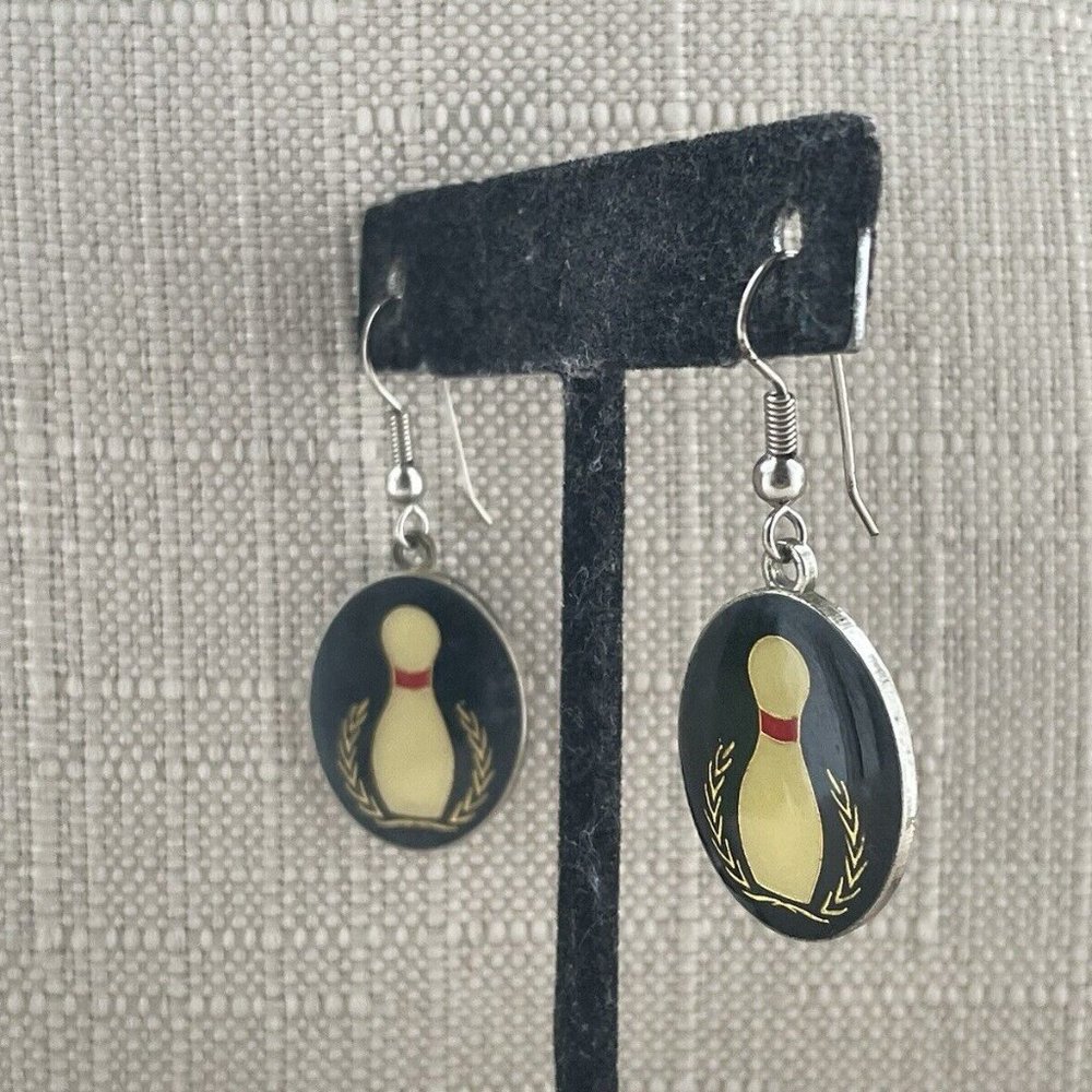 Keepsake Awards Bowling Earring Women Ear Fashion Sport Jewelry Earrings - Picture 2 of 10